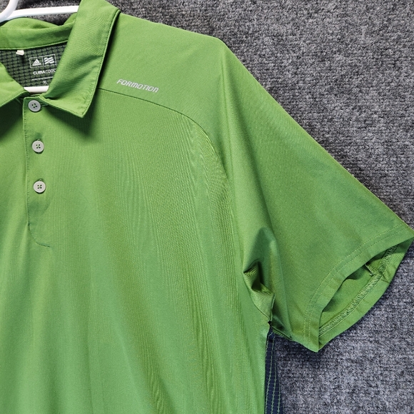 Adidas Climacool Formotion Mens XL Athletic Short Sleeve Green Polo Shirt - Picture 7 of 13